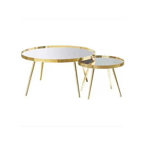 Coaster,Kaelyn 2-piece Round Mirror Top Nesting Coffee Table