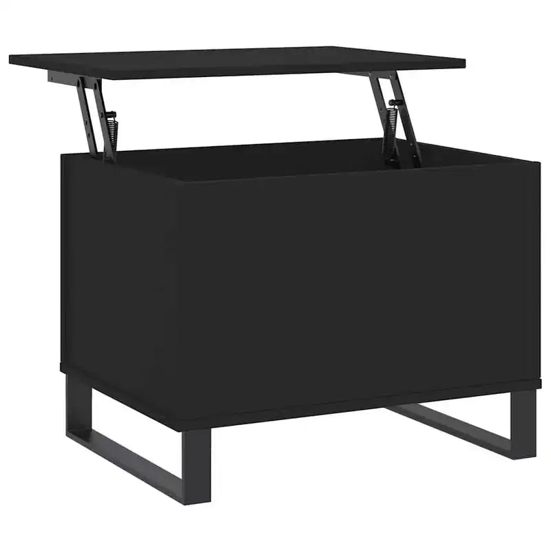 vidaXL Coffee Table Black Engineered wood, metal Medium