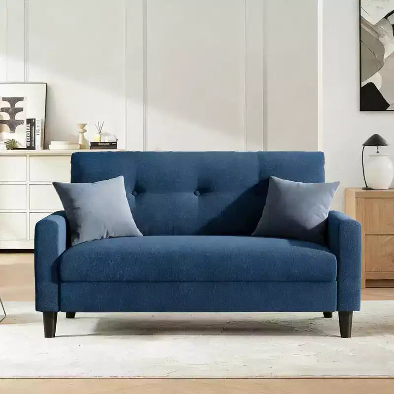 Dyonery 50 Small Corduroy Loveseat Sofa with Extra-Deep Seat and Tool-Free Assembly