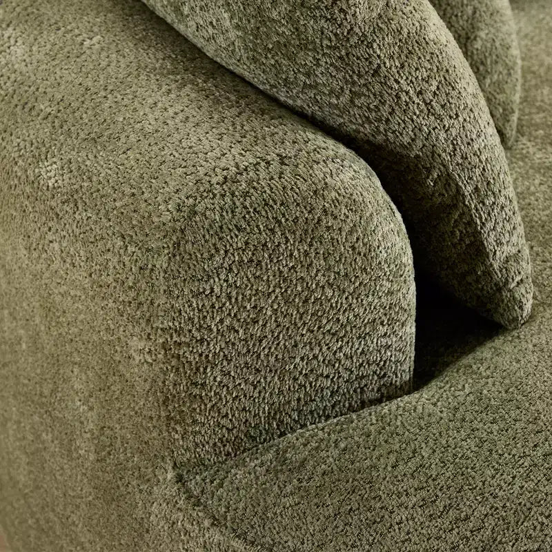 GDFStudio Luminara 124.5 Modern Curved Compression Chenille Sofa with 7 Pillows