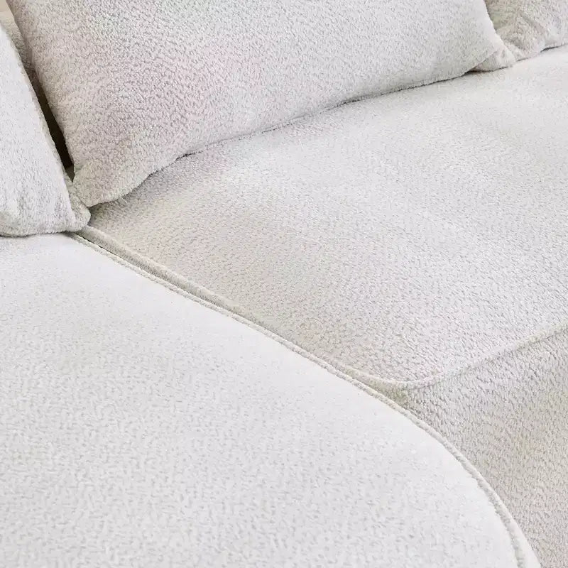 GDFStudio Luminara 124.5 Modern Curved Compression Chenille Sofa with 7 Pillows