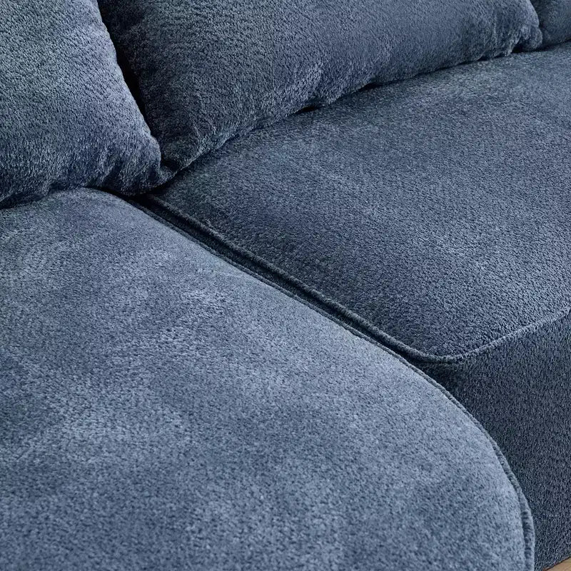 GDFStudio Luminara 124.5 Modern Curved Compression Chenille Sofa with 7 Pillows
